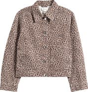 Madewell Leopard Print Denim Trapeze Jacket