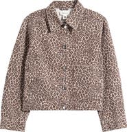 Madewell Leopard Print Denim Trapeze Jacket