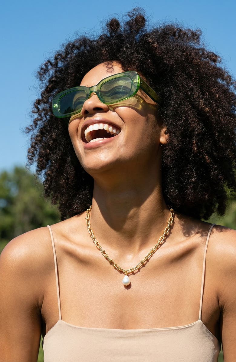 EYE CANDY LOS ANGELES Lea Faux Pearl Paper Clip Chain Necklace, Alternate, color, 