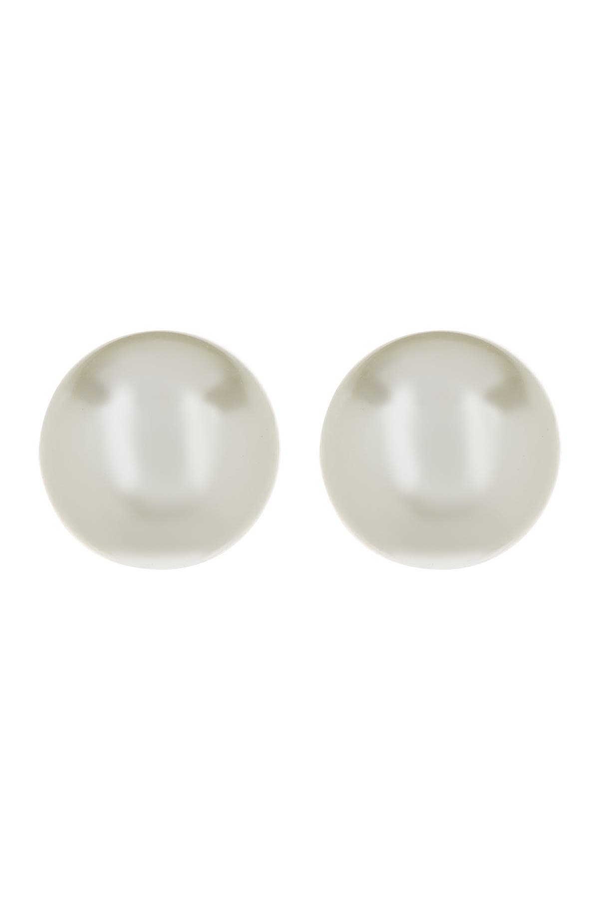 NORDSTROM RACK Sterling Silver Faux Pearl Stud Earrings