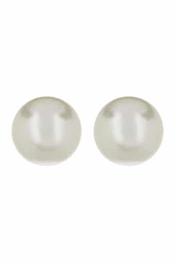 NORDSTROM RACK Sterling Silver Faux Pearl Stud Earrings