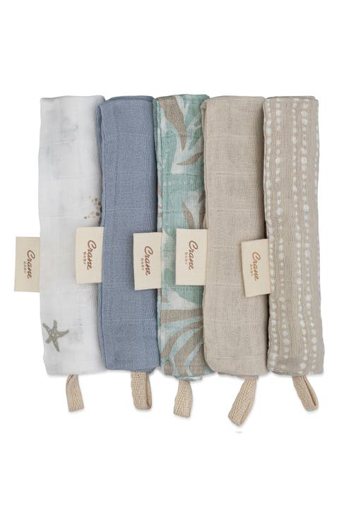 Parker 5-Pack Assorted Cotton Muslin Washcloths