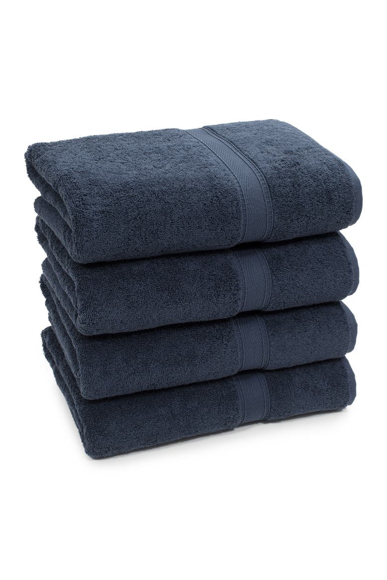 Sinemis Terry Bath Towels - Set of 4 - Navy, Alternate, color, NAVY