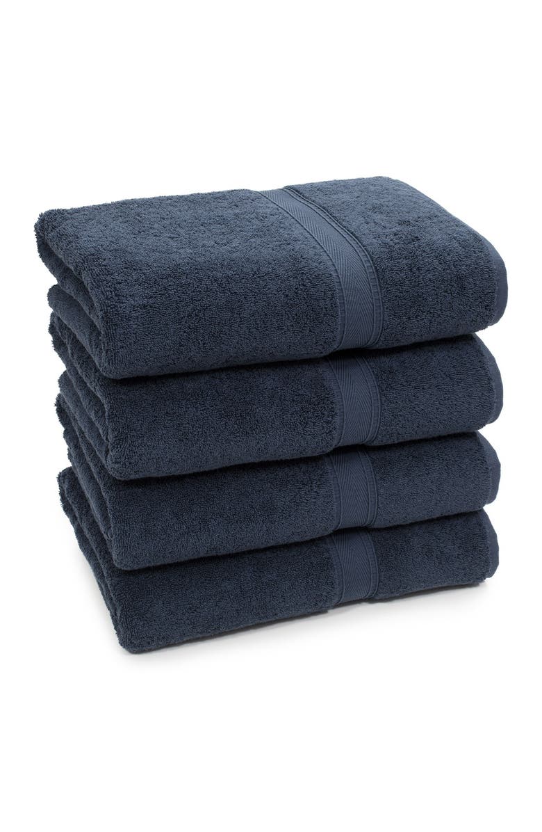 Linum Home Textiles Sinemis Terry Bath Towels - Set of 4 - Navy, Alternate, color, Navy