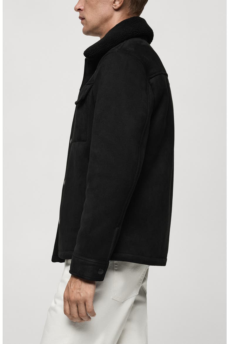 Faux Shearling Jacket, Alternate, color, BLACK