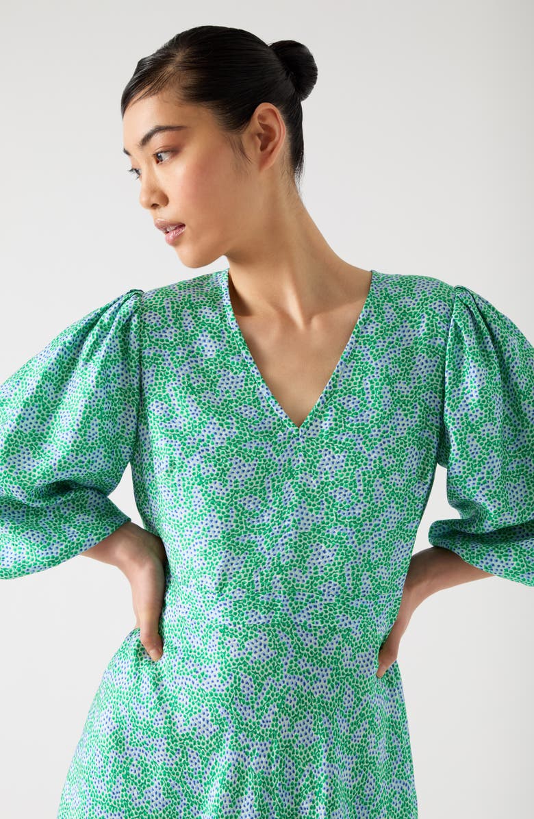 LK Bennett Lola Birch & Blossom Print Midi Dress, Alternate, color, Multi-Green