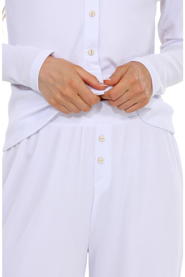 Coffee Club Waffle Knit Pajamas, Alternate, color, WHITE