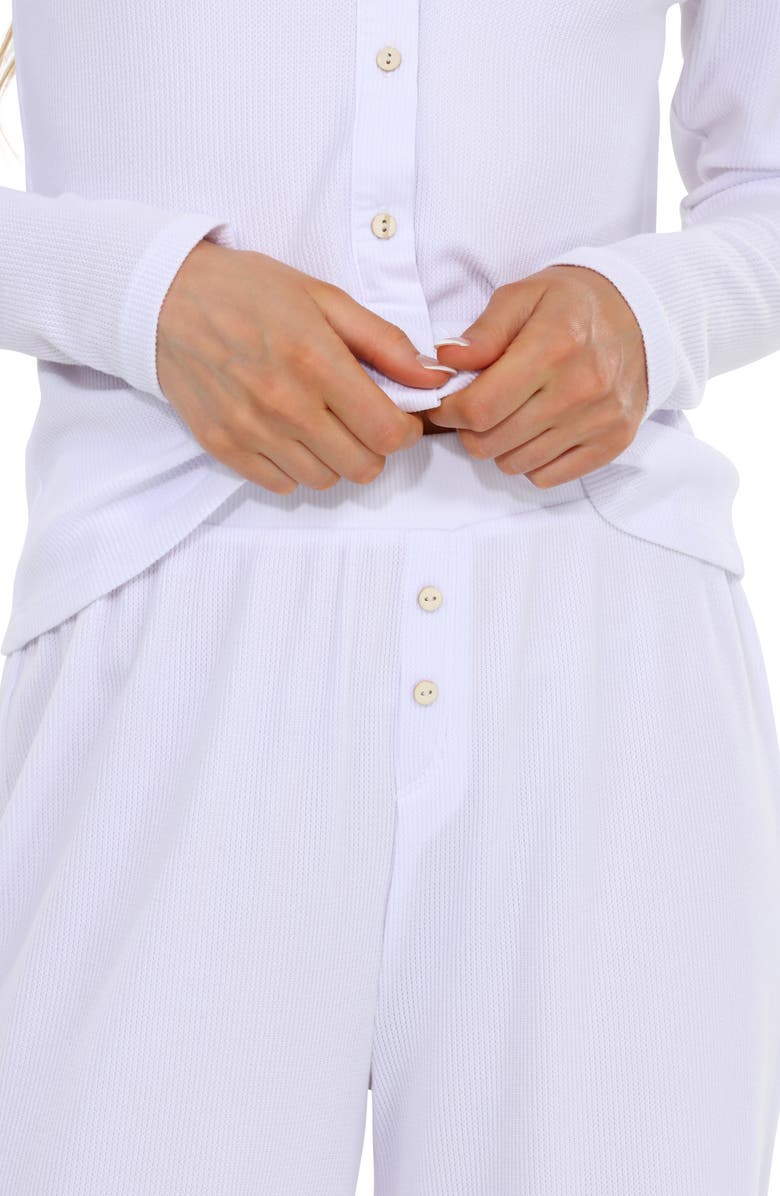 Honeydew Coffee Club Waffle Knit Pajamas, Alternate, color, White