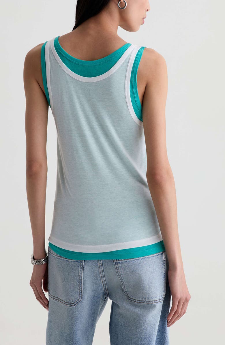 AG Ellena Layered Tank, Alternate, color, Poolside Green