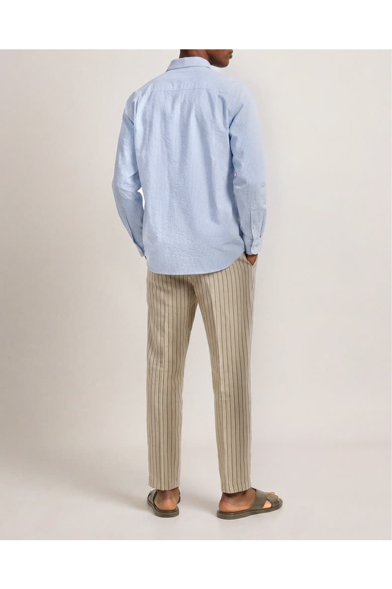 Justin Seersucker Cotton Stripe Shirt, Alternate, color, SURFSIDE BLUE/THASOS BEACH