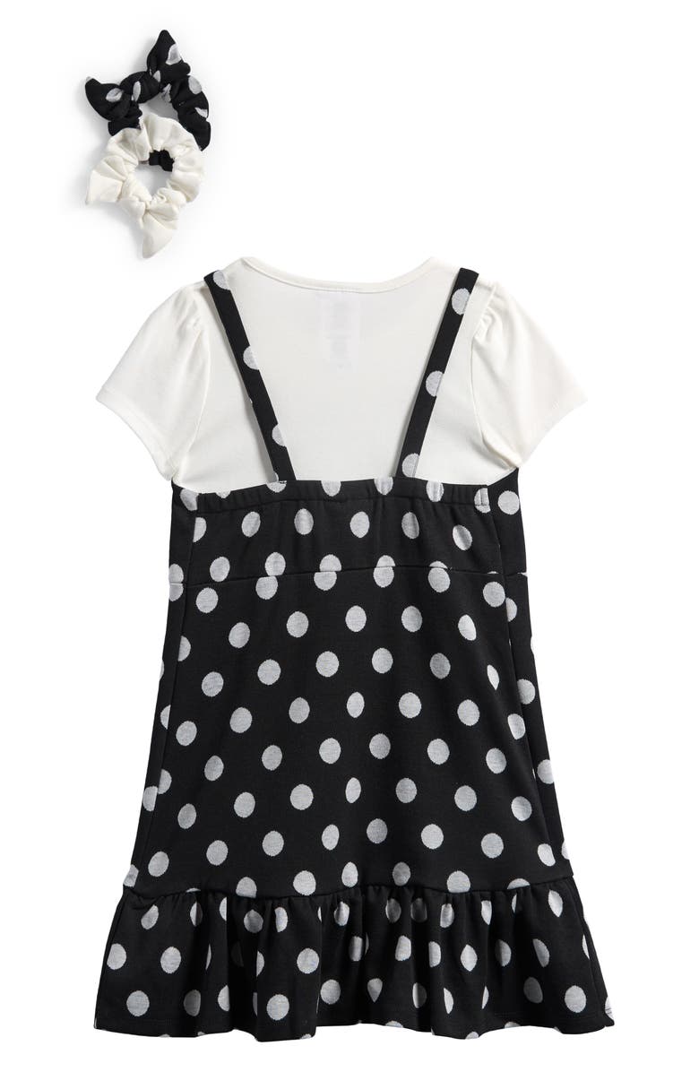 Iris & Ivy Kids' Dot Double Knit Top, Jumper & Scrunchies Set, Alternate, color, Black