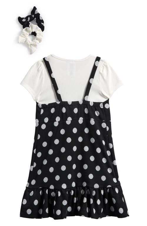 Iris & Ivy Kids' Dot Double Knit Top, Jumper & Scrunchies Set In Black