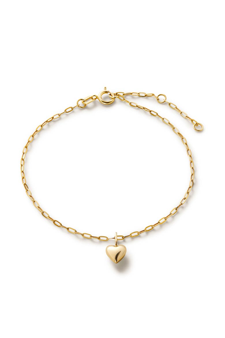 Gold Charm Bracelet - Gold Heart Bracelet, Main, color, Gold