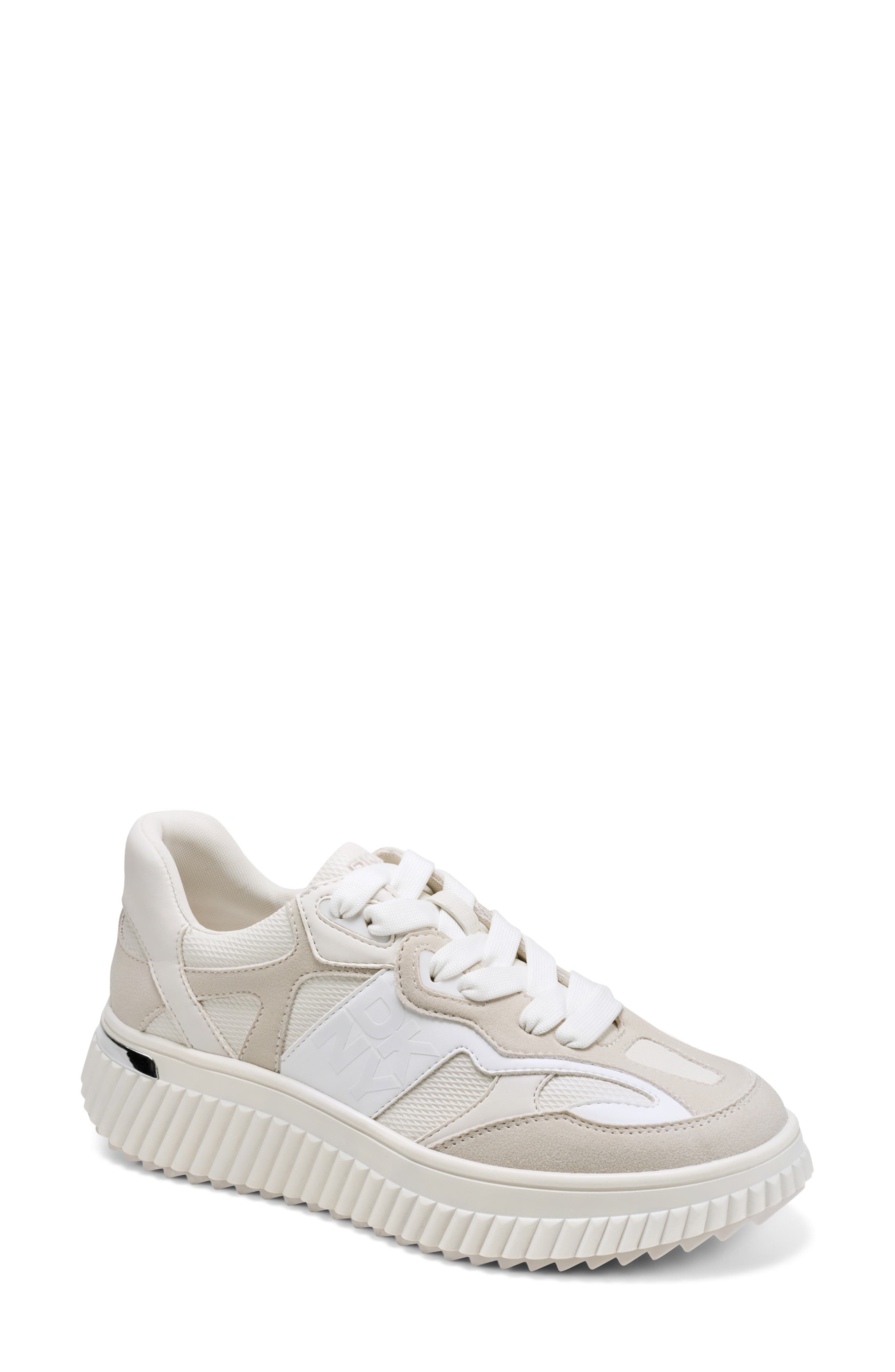 DKNY Lachele Platform Sneaker, Main, color, Soft White/ White