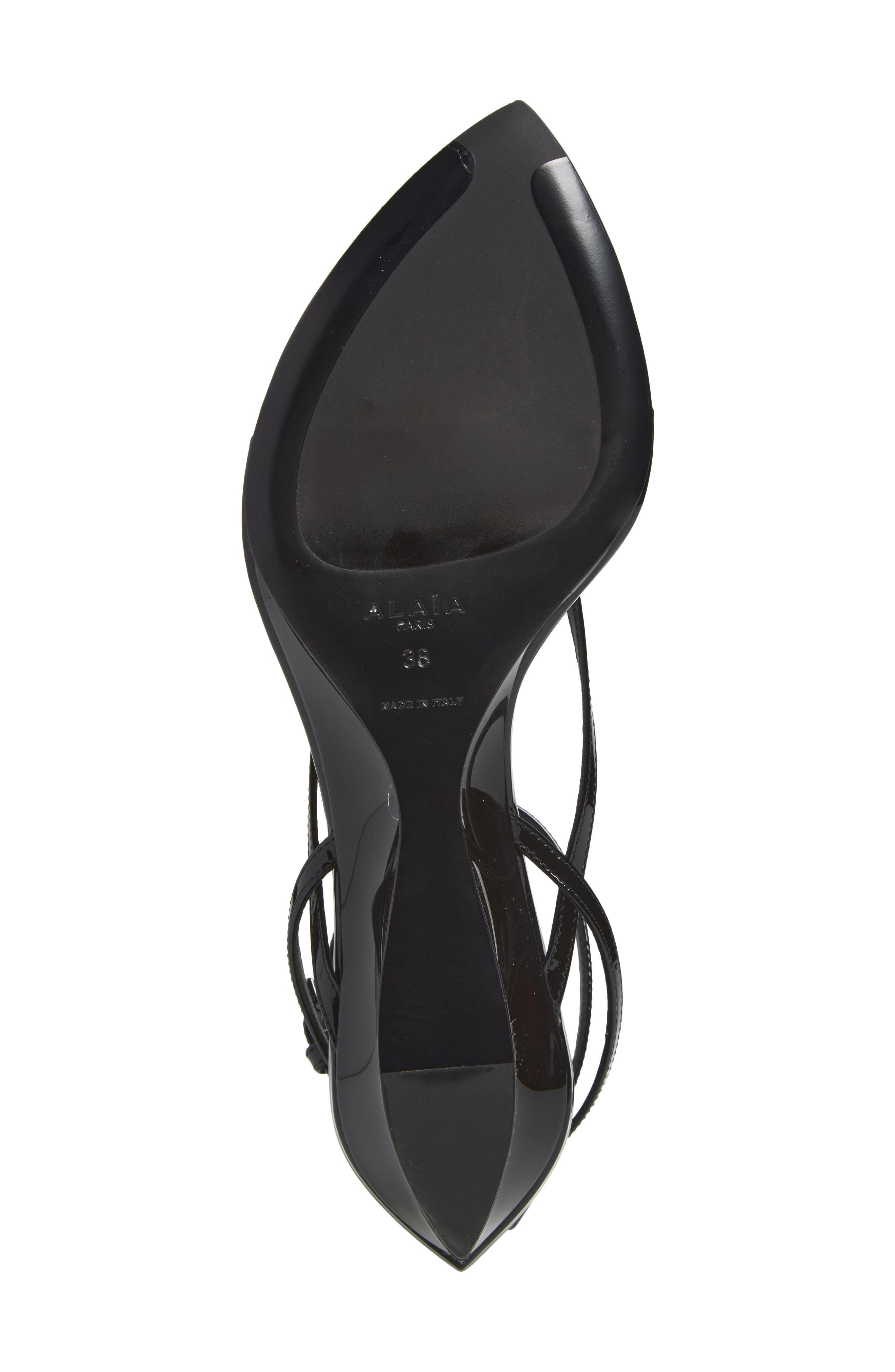 Invisible Wedge Ankle Strap Sandal, Alternate, color, NOIR