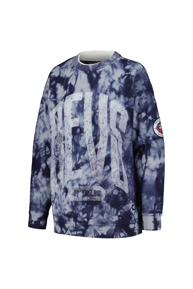 Women's The Wild Collective Navy New England Revolution Double Collar Pullover Sweatshirt, Alternate, color, Navy