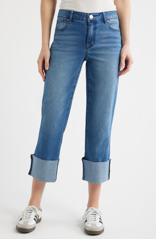 1822 Denim High Waist Cuff Straight Leg Jeans