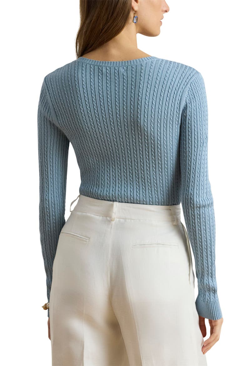 Mini Cable Sweater, Alternate, color, BLUE NOTE