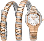 Just Cavalli Snake Wraparound Bracelet Watch, 22mm x 35mm