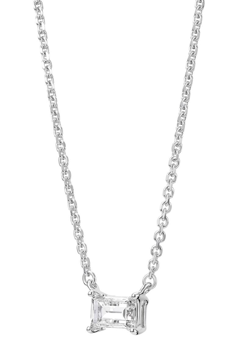 0.375-Carat Lab Grown Diamond Baguette Pendant Necklace, Alternate, color, WHITE/ 14 WHITE GOLD