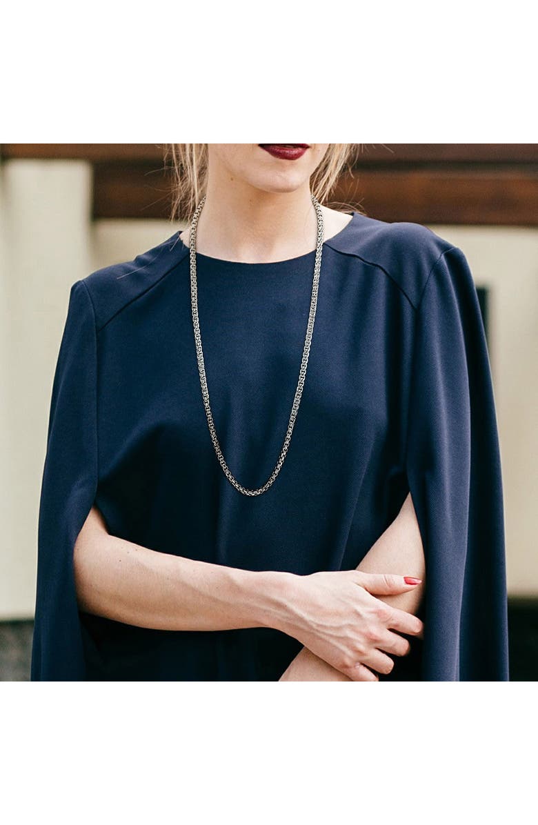 DELMAR Sterling Silver Box Link Chain Necklace, Alternate, color, Silver