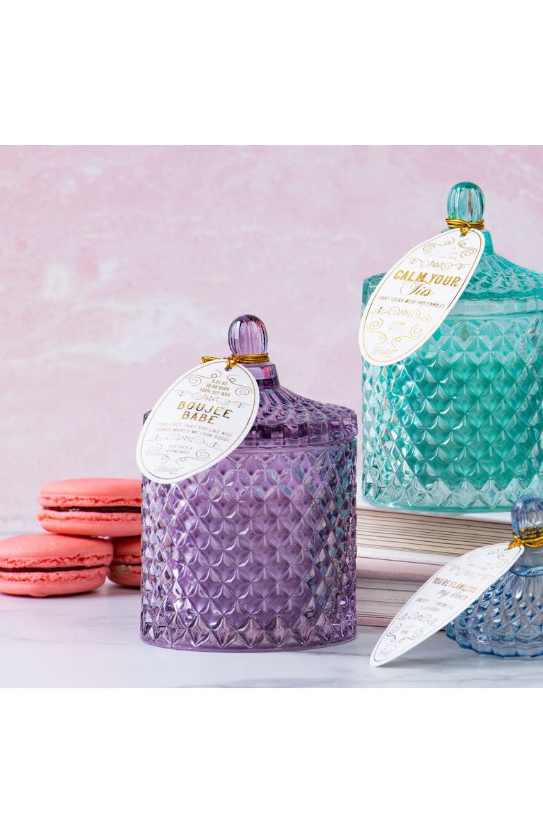 Totalee Gift Crystal Purple Boujee Babe Candle Wax Purple 6.35 oz Burn Time 30, Alternate, color, Purple