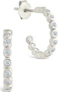 Sterling Forever Bezel Hoop Earrings