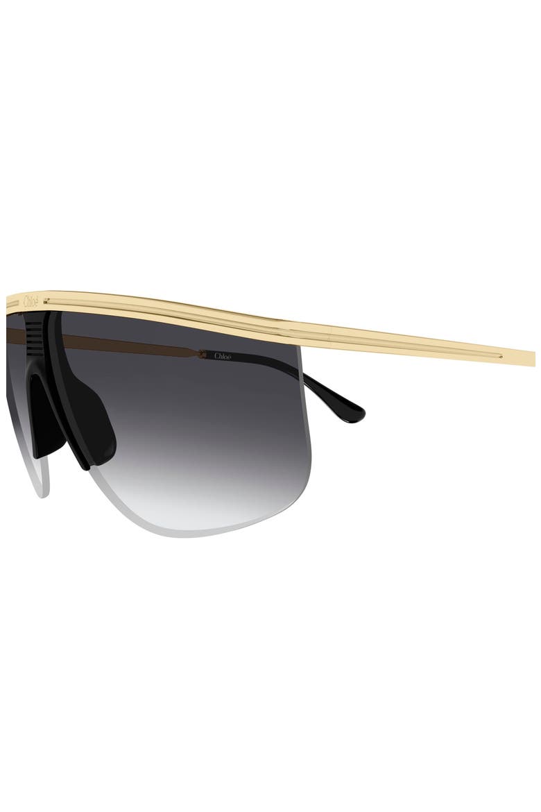 CH0415S 65mm Oversize Gradient Shield Sunglasses, Alternate, color, GOLD GREY