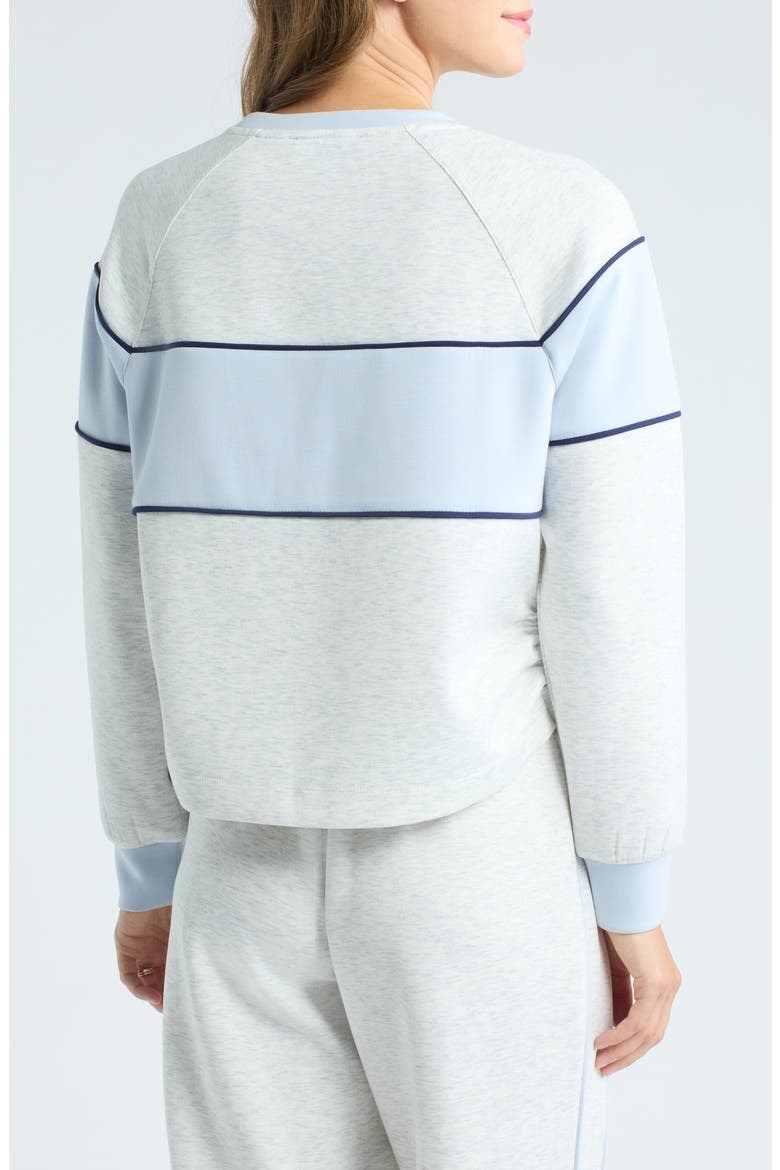 Colorblock Sweatshirt, Alternate, color, HEATHER CREAM/ XENON BLUE
