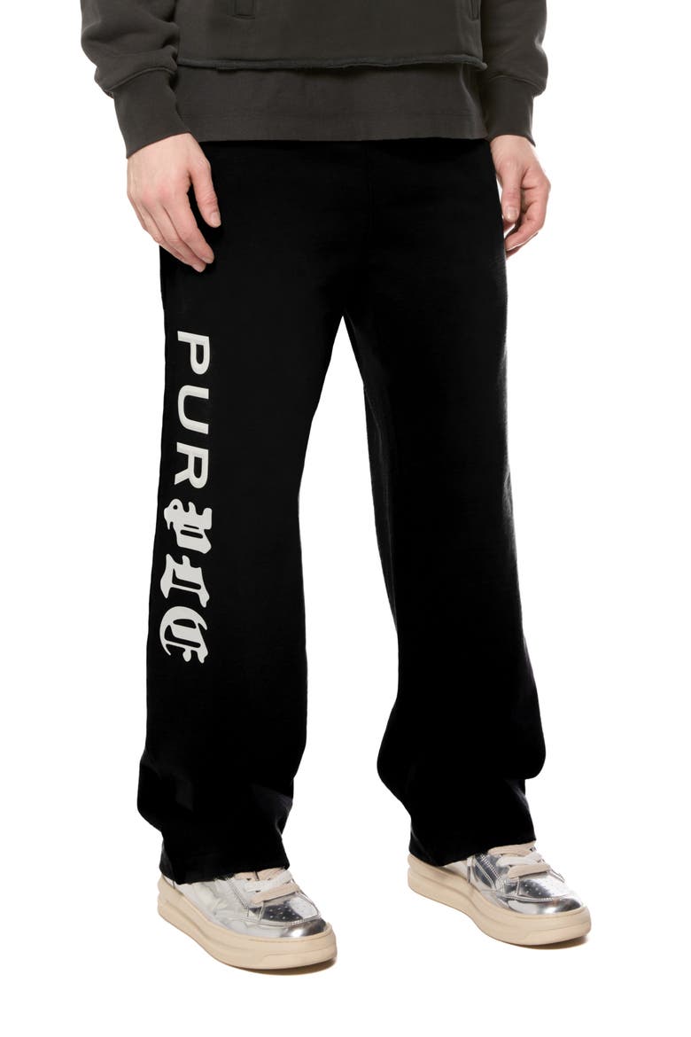 Graphic Fleece Sweatpants, Alternate, color, BLACK