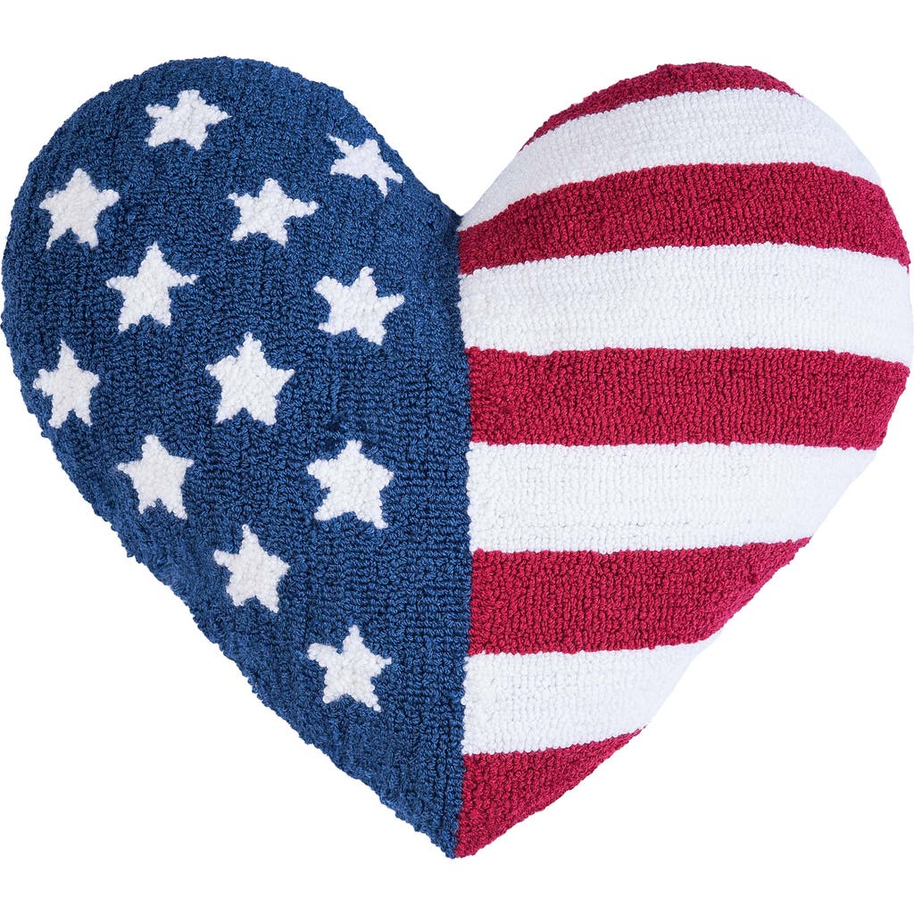 C & F Home C&f Home Flag Stars And Stripes Patriotic 4th Of July Heart Hooked Shaped Throw Pillow, 18" X 21" In Multi