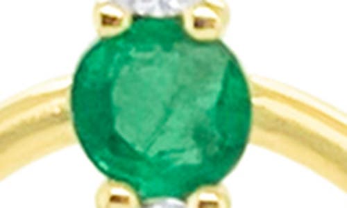 Meira T Emerald Open Circle Drop Earrings In Gold