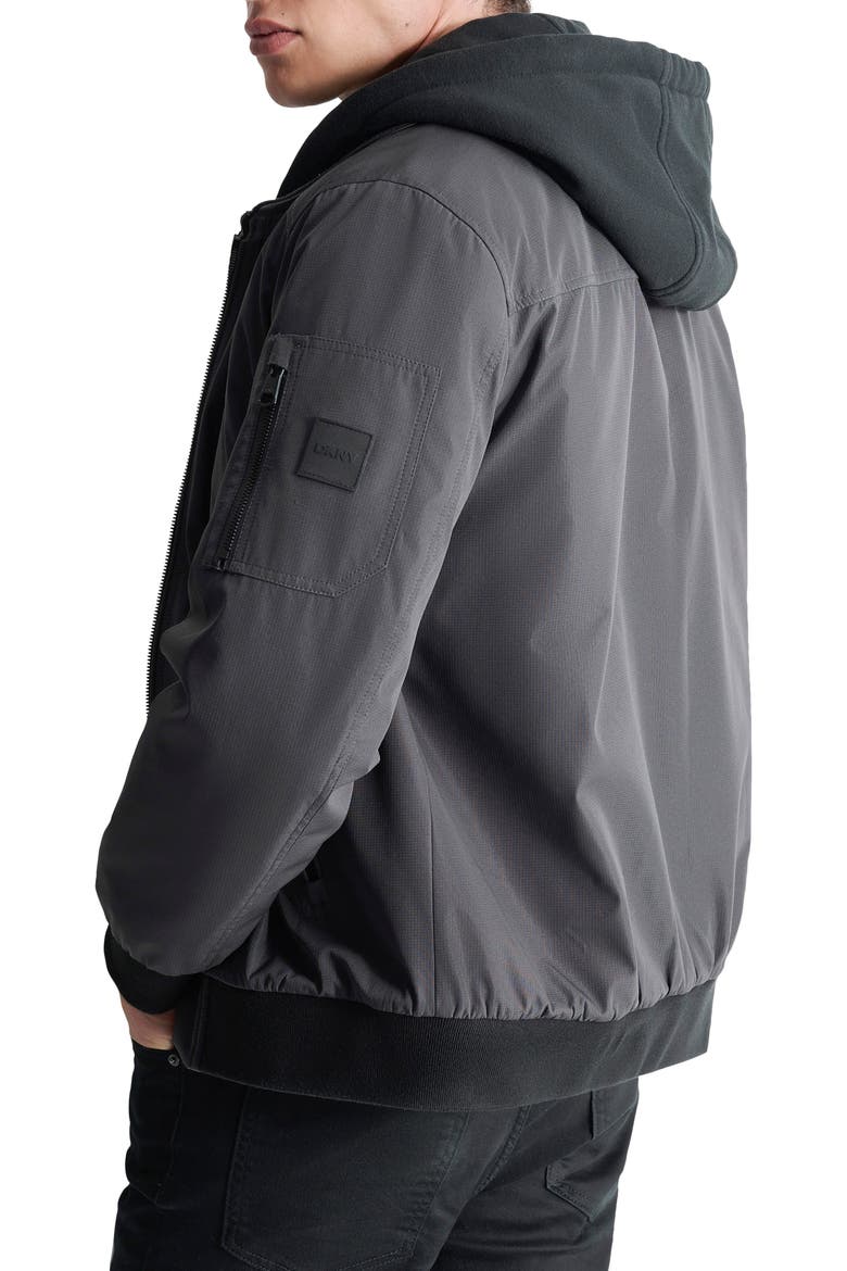 Water Resistant Bomber with Hooded Bib, Alternate, color, IRON