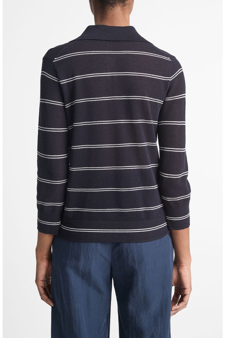 Stripe Cotton Piqué Polo, Alternate, color, COASTAL/ OFF WHITE