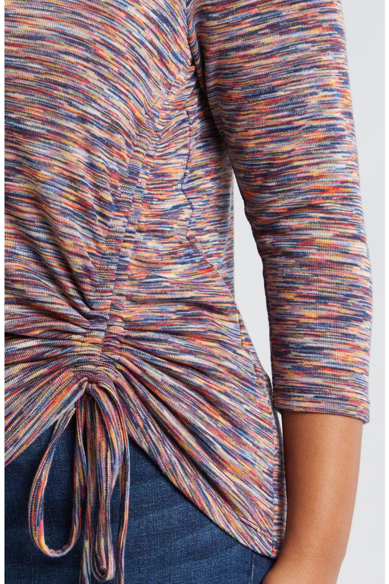 Space Dye Three-Quarter Sleeve Top, Alternate, color, CARNELIAN MULTI