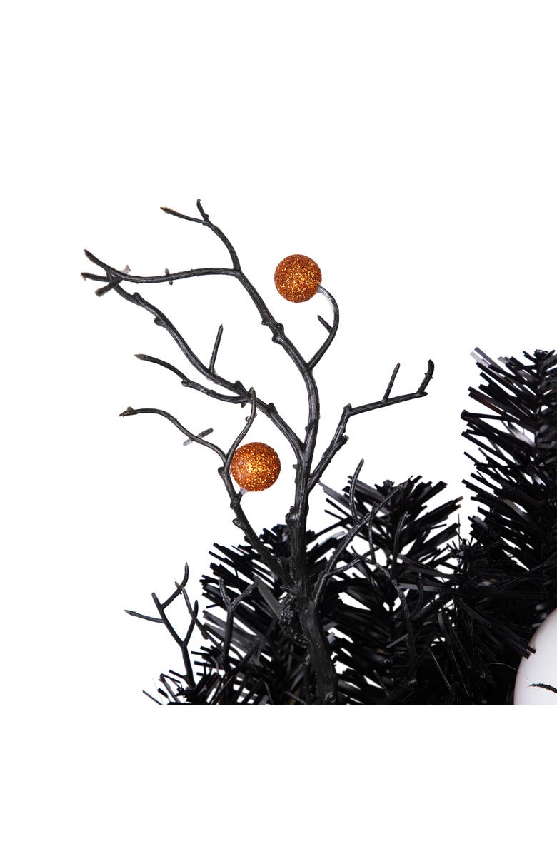 Northlight Ghost and Ornaments Artificial Halloween Wreath - 24" - Unlit, Alternate, color, 