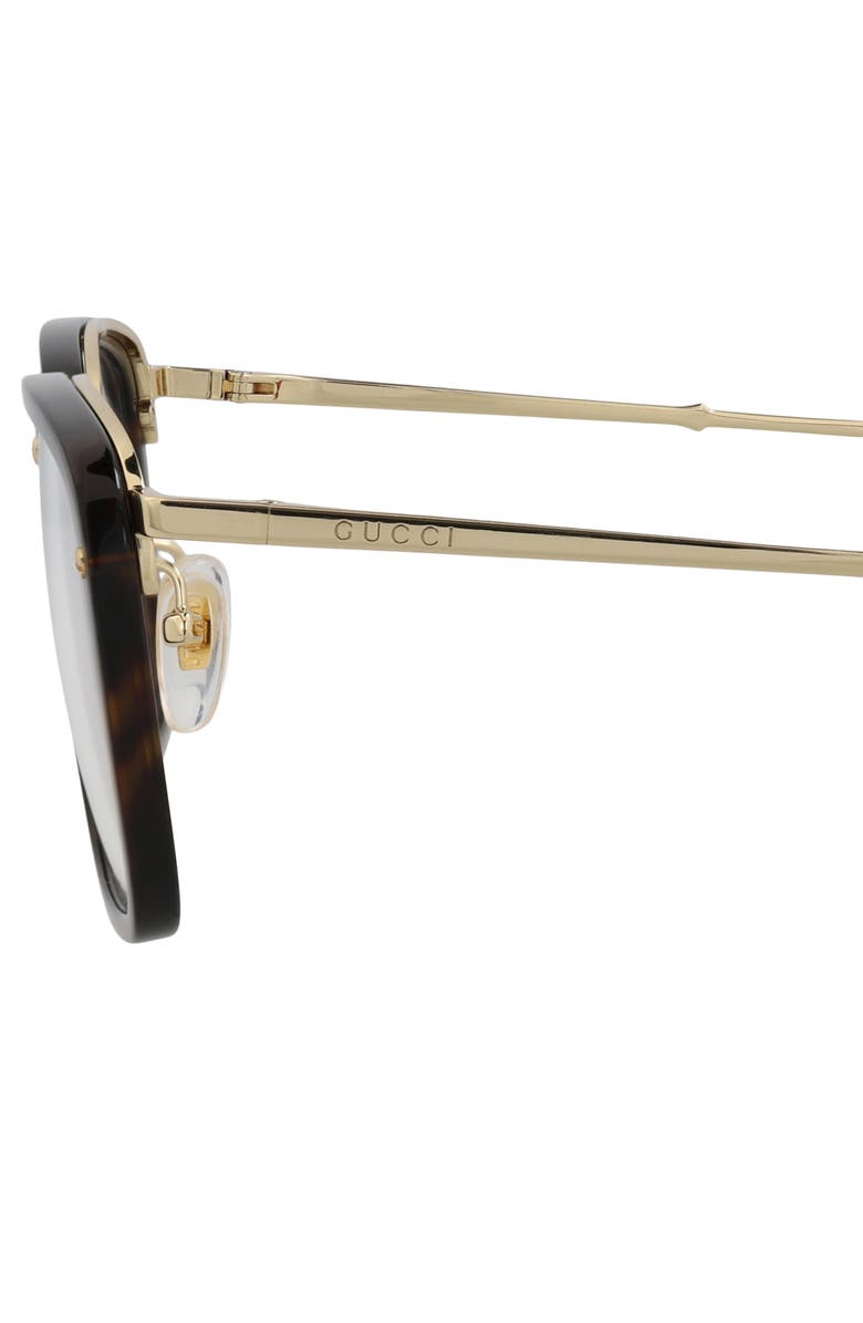 Gucci Novelty 53mm Rectangular Optical Glasses, Alternate, color,