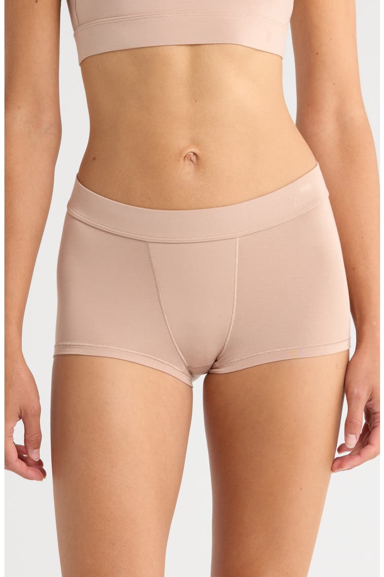 Luxe Bold Stretch Modal Boyshorts, Main, color, CHAI