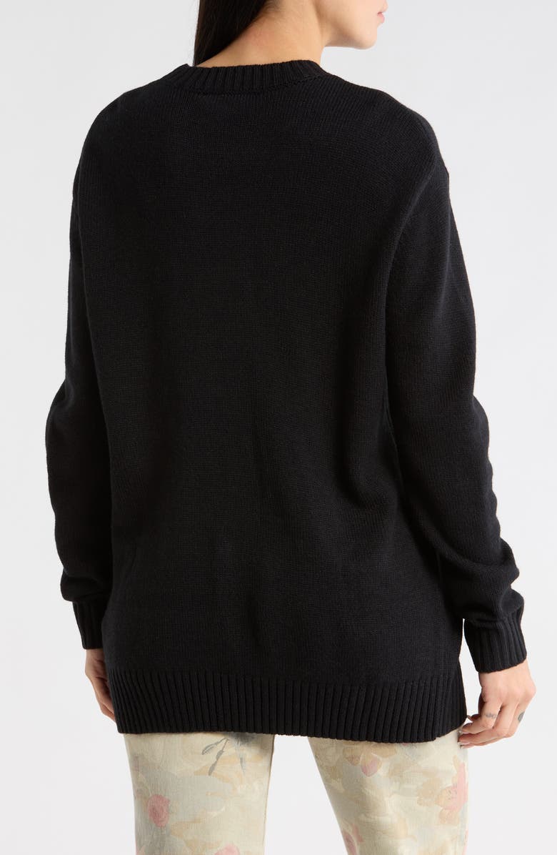 Desigual Sequin Knit Sweater, Alternate, color, Black