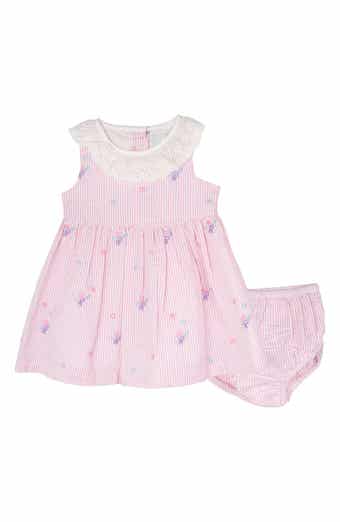 Rare Editions Seersucker Stripe Dress & Bloomers