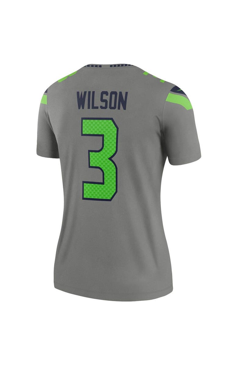 Nike Women's Nike Russell Wilson Gray Seattle Seahawks Inverted Legend Jersey, Alternate, color, 