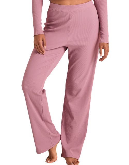 Adore Me Rib Knit Boyfriend Pant In Pink