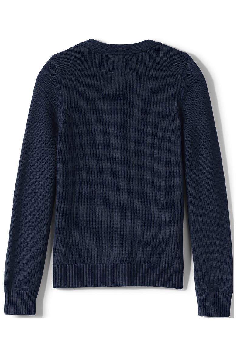 School Uniform Girls Cotton Modal Button Front Cardigan Sweater, Alternate, color, Classic Navy