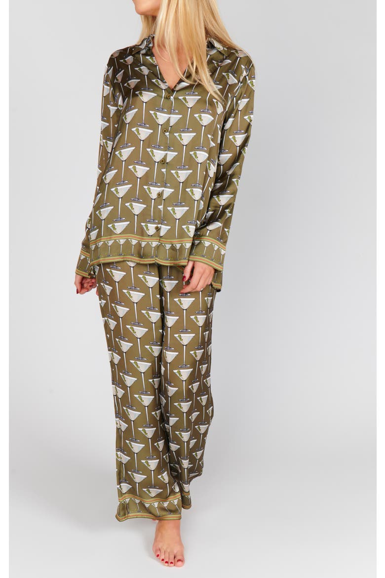Overslept PJ Set, Alternate, color, Extra Dirty Martini Silky