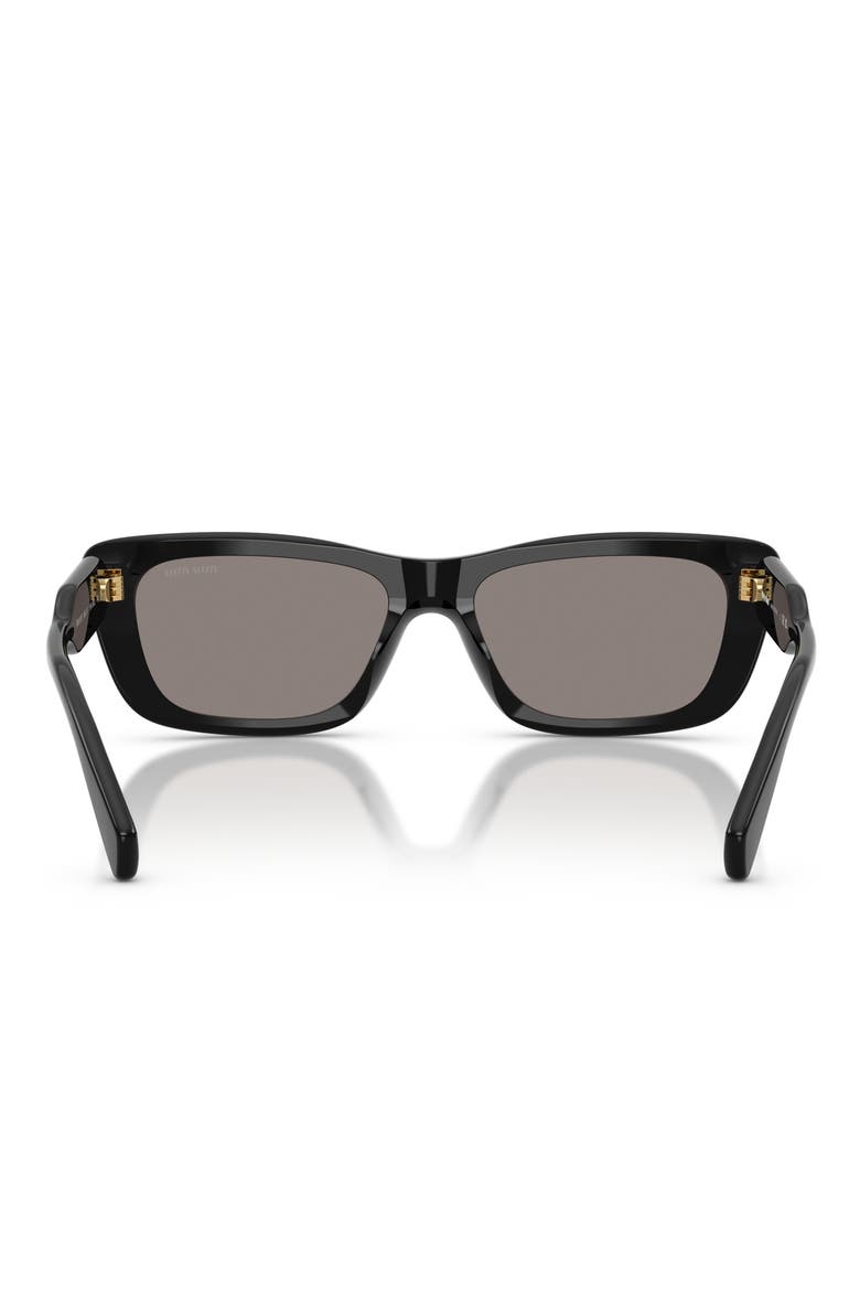 56mm Rectangular Sunglasses, Alternate, color, BLACK / DARK GREY