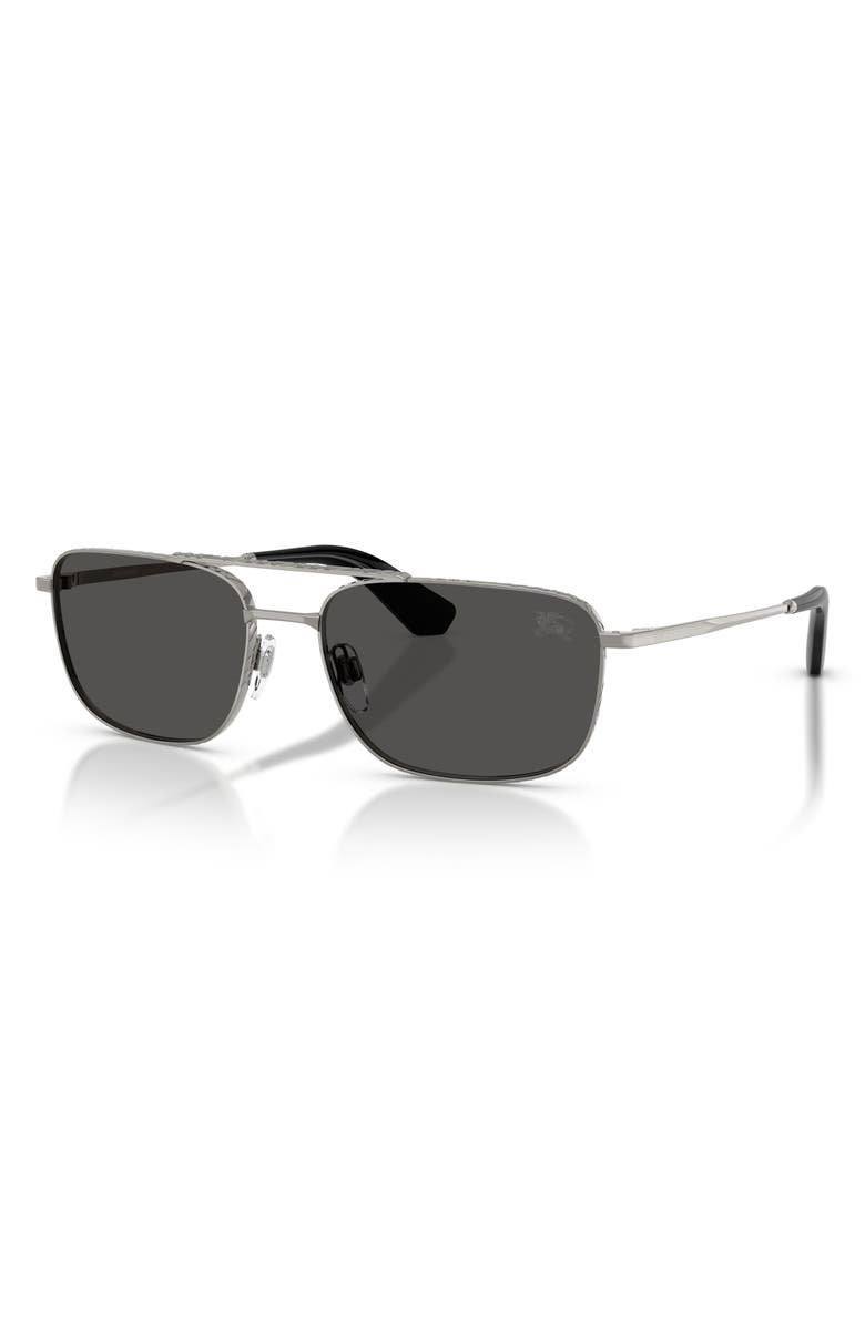 Burberry 59mm Aviator Sunglasses, Alternate, color, Gunmetal / Dark Grey