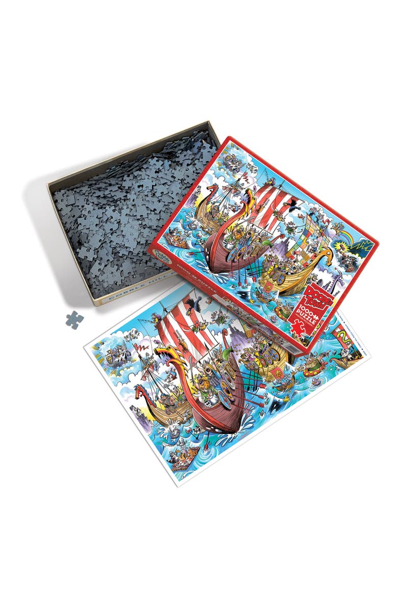 DoodleTown Viking Voyage 1000 Piece Puzzle Reference Poster Included, Alternate, color, Multicolored