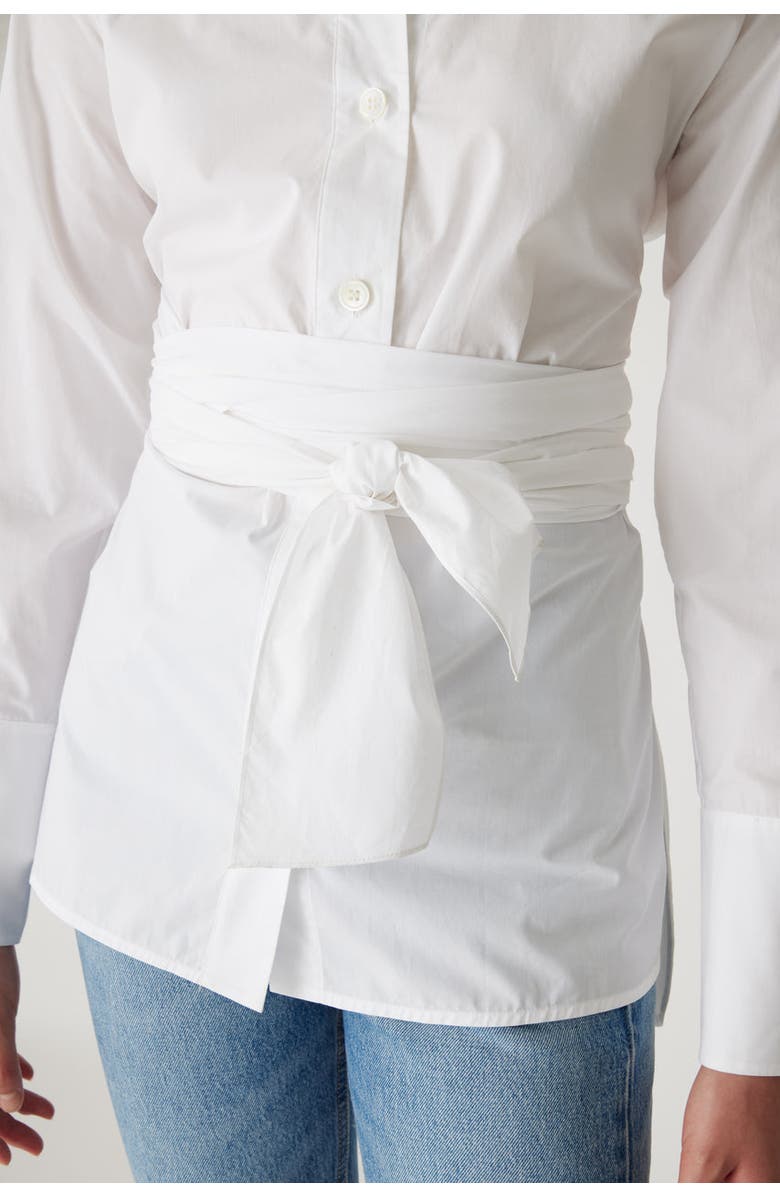 Rebecca Taylor Poplin Wrap Blouse, Alternate, color, Milk