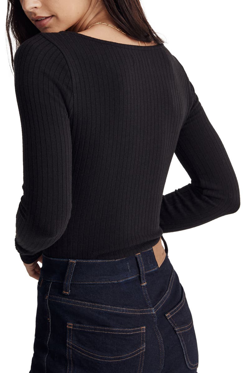 Madewell Ribbed Sweetheart Sweater Top, Alternate, color, 