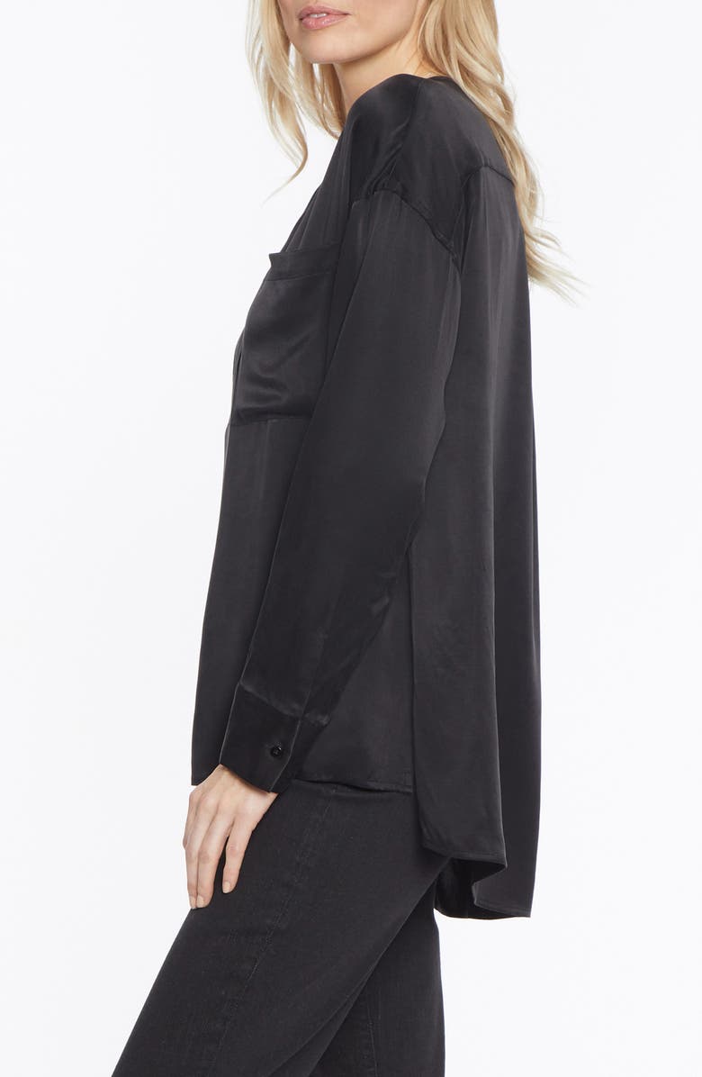 NYDJ Split Neck Satin Charmeuse Top, Alternate, color, 